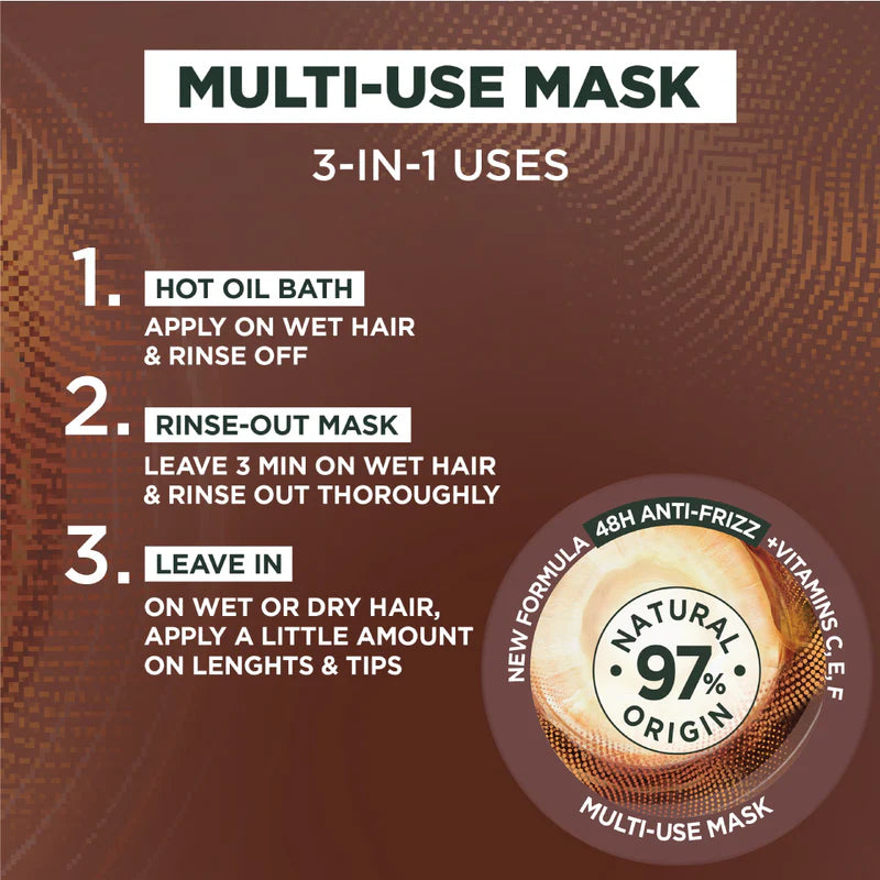 Garnier Ultra Doux Vegan Hair Food Coconut And Macadamia 3-in-1 Treatment Mask For Frizzy Hair