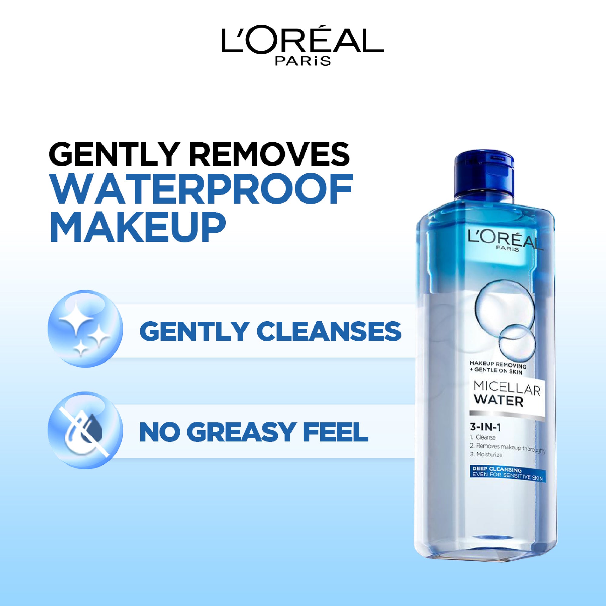L’Oréal Paris 3-in-1 Deep Cleansing Micellar Water- In oil for long wear makeup remover
