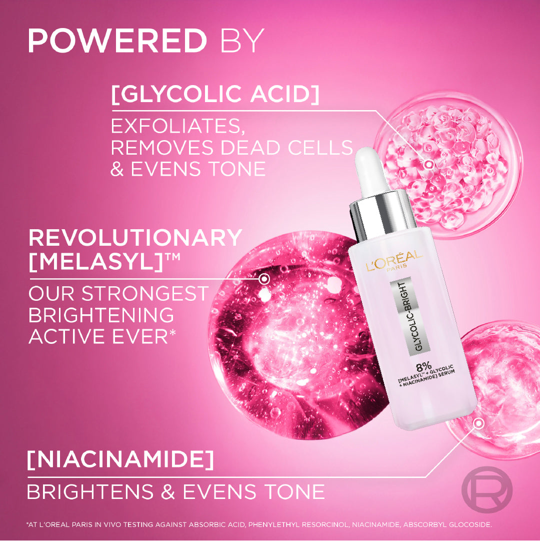 L'Oreal Paris Glyco bright Anti Dark Spot -Melasyl- Face Serum brightener