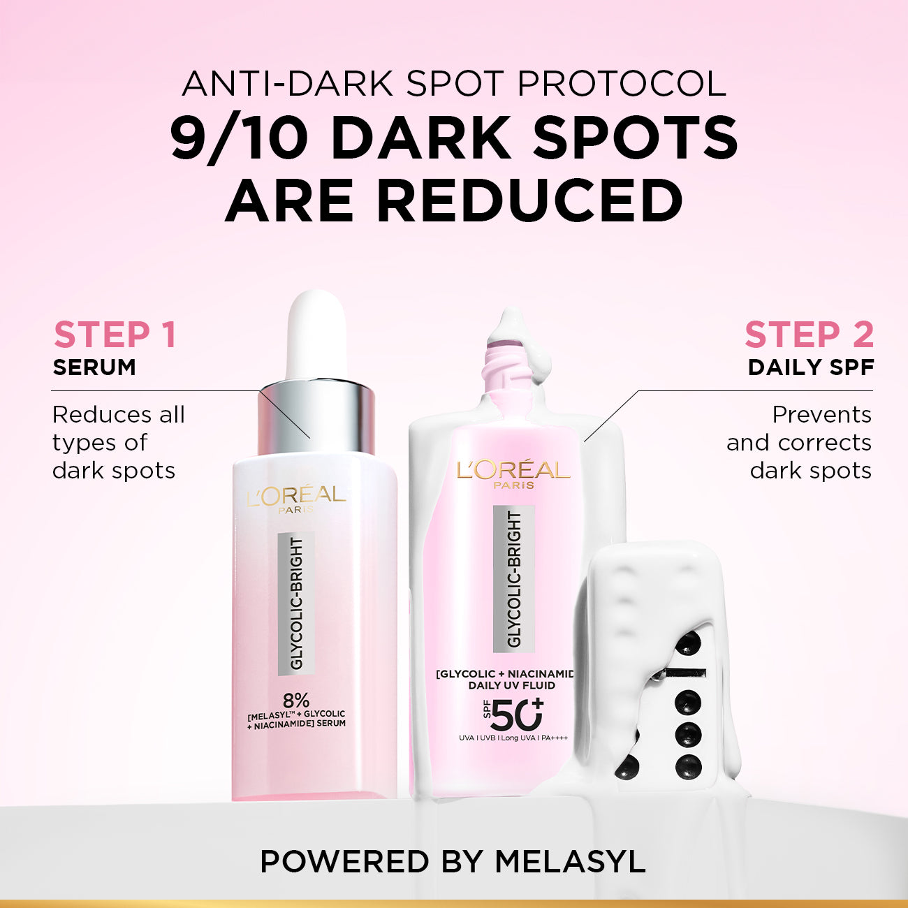 L'OREAL PARIS Glycolic bright Anti Dark Spot spf50+