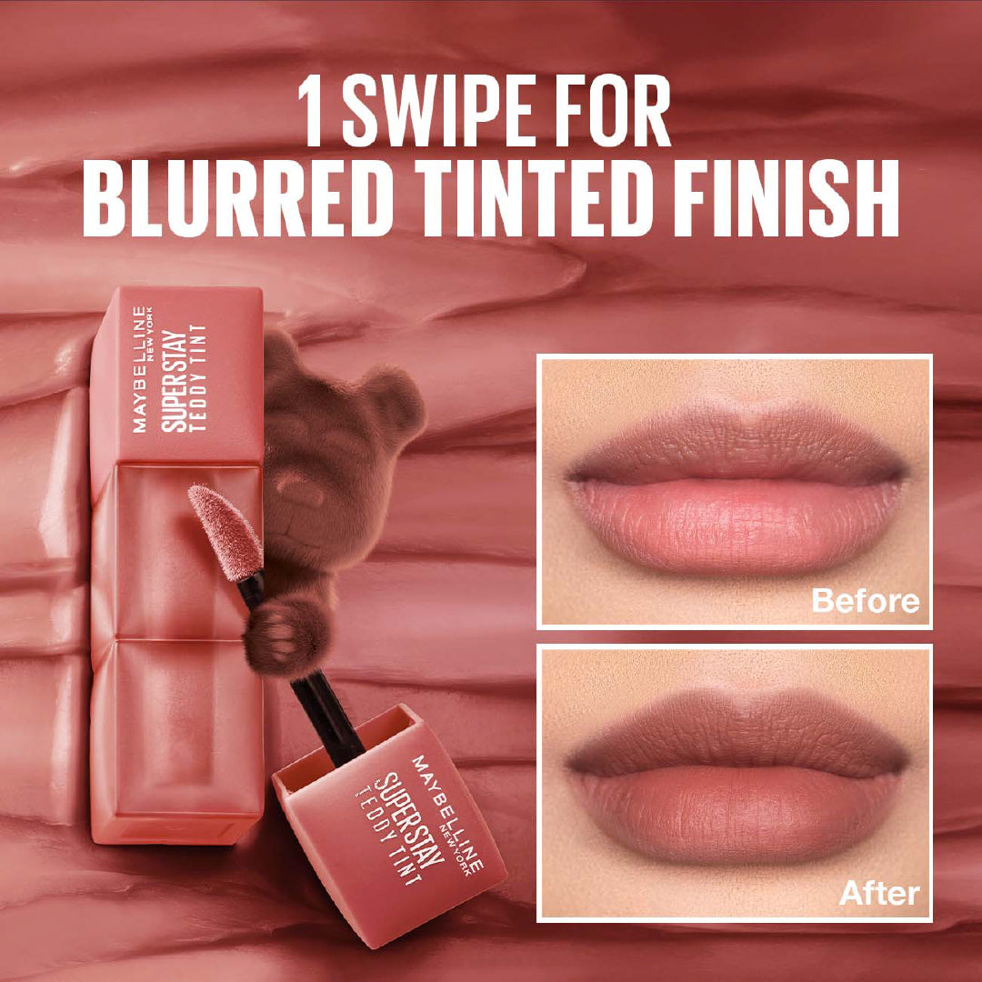 Maybelline Super Stay Teddy Tint Soft Blurred Matte Lip Tint | 12h Longwear