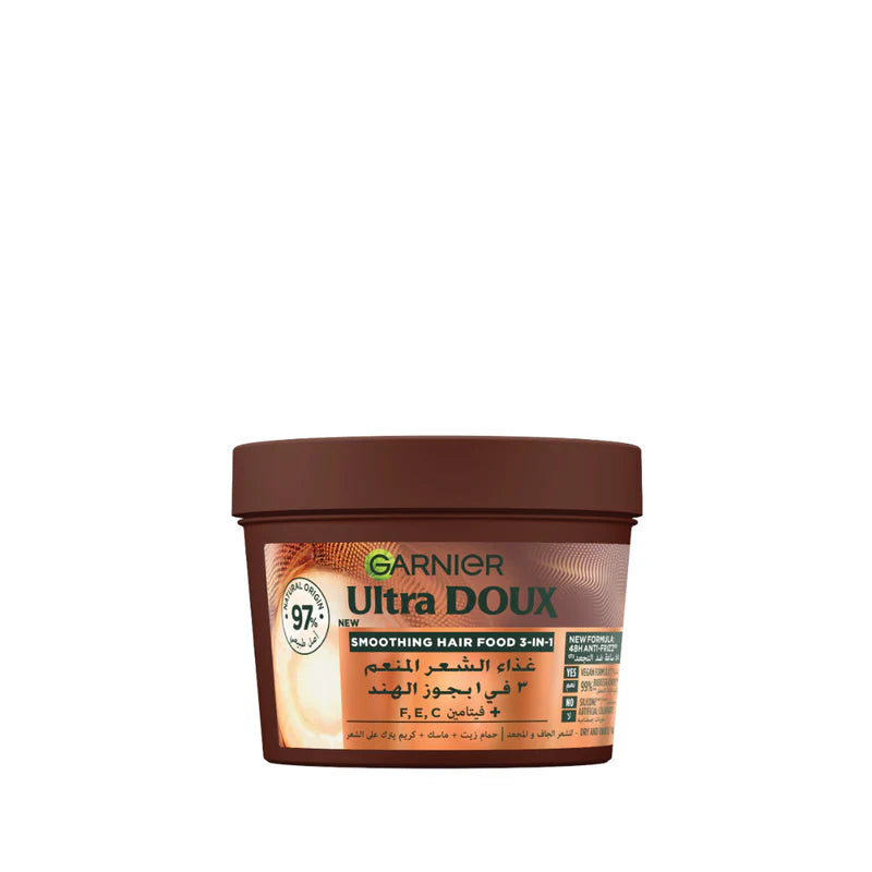 Garnier Ultra Doux Vegan Hair Food Coconut And Macadamia 3-in-1 Treatment Mask For Frizzy Hair