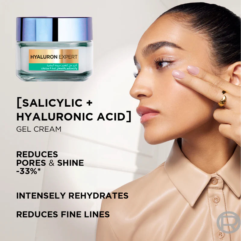 L'Oréal Paris Hyaluron Expert Moisturiser and Anti-Aging 8h Shine Control Replumping Gel Cream
