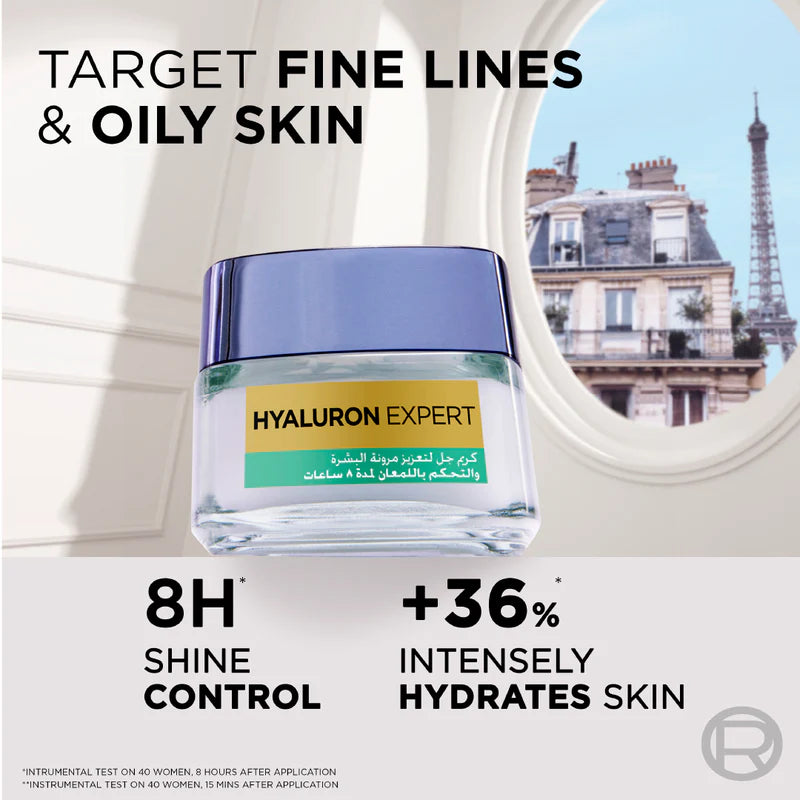 L'Oréal Paris Hyaluron Expert Moisturiser and Anti-Aging 8h Shine Control Replumping Gel Cream